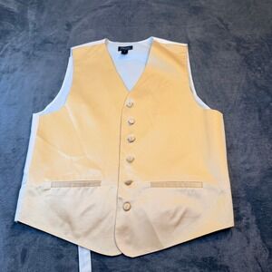 Steven Land Formal Tuxedo Vest Mens Small Gold Satin Adjustable Strap